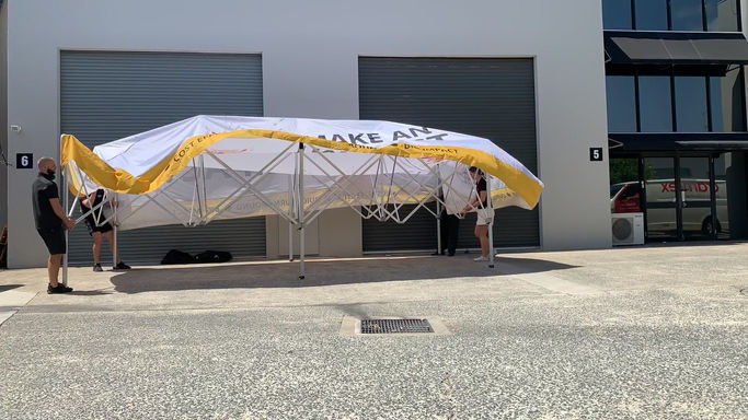 4x8m Marquee Setup by Aussie Printhouse